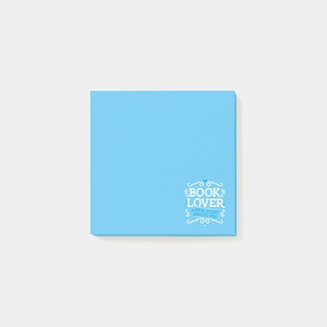 Buchliebhaber Post It Notes / Blau Post-it Klebezettel (Vorderseite)