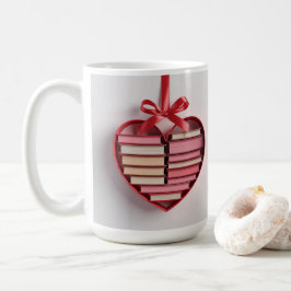 Buchliebhaber rotes herzförmiges Geschenk Classic- Kaffeetasse