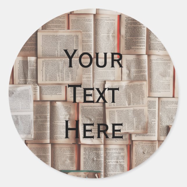 Buchliebhaber Runder Aufkleber (Vorderseite)