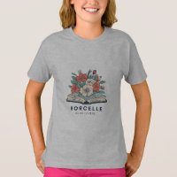 Buchliebhaber-Shirt mit floralem offenen Buch