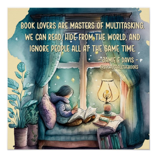 Buchliebhaber sind Meister des Multitasking Poster (Vorderseite)