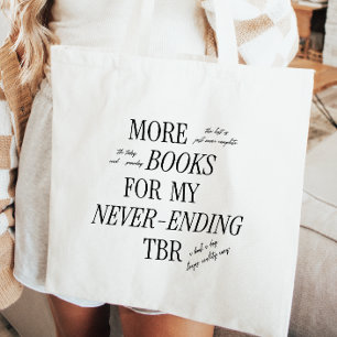 Buchliebhaber TBR Retro-Typografie-Schrift Tragetasche