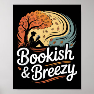 Buchliebhaber und luftiges Mädchen beim Lesen im H Poster