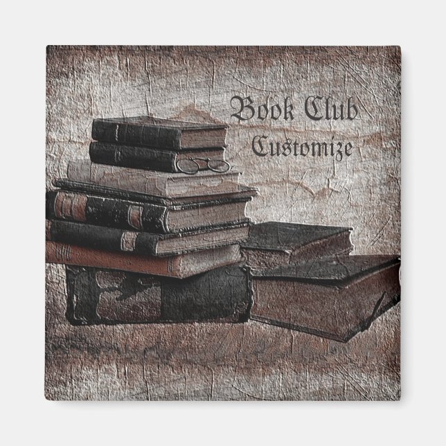 Buchliebhaber Vintager Buchclub Magnet (Vorne)