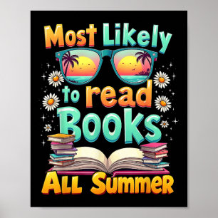 Buchliebhaber werden den ganzen Sommer über Bücher Poster
