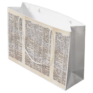 Buchliebhaber-Wörterbuch-Seite Geschenktasche Große Geschenktüte