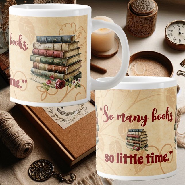 Buchliebhaber zitieren so viele Bücher so wenig Ze Jumbo-Tasse (Book Lovers Quote So Many Books So Little Time Fun Giant Coffee Mug)