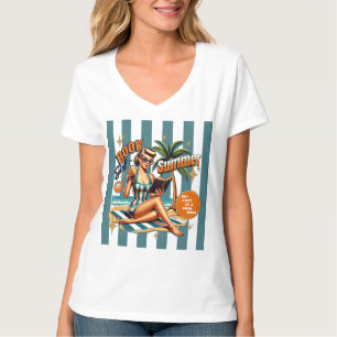 Buchmädchen Sommerferien Strandtrip T-Shirt