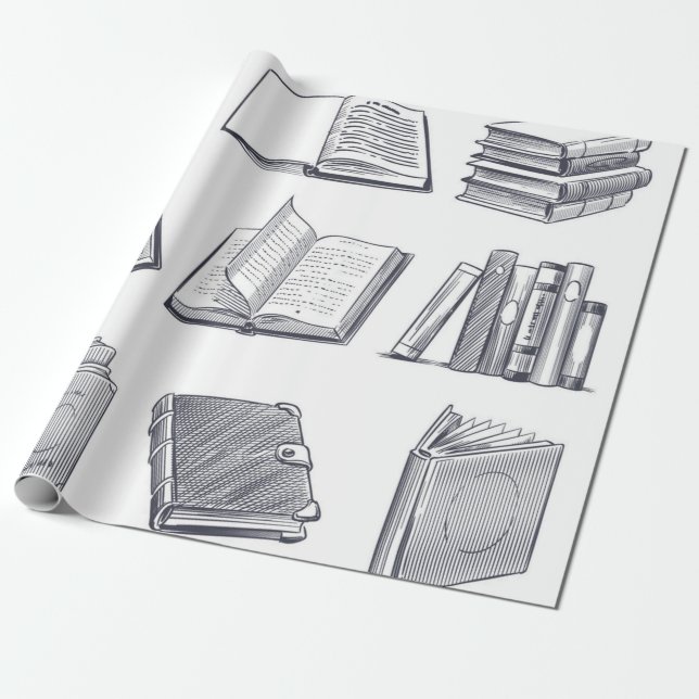 Buchmuster Geschenkpapier (Ungerollt)