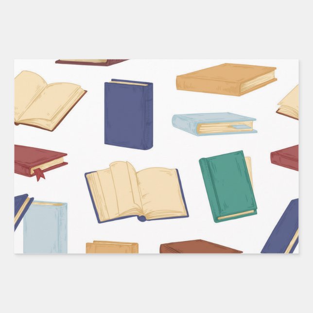 Buchmuster Geschenkpapier Set (Vorderseite)
