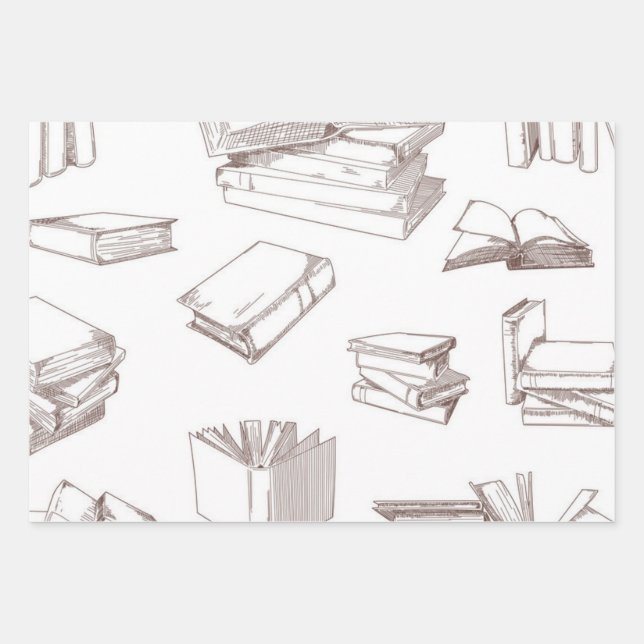 Buchmuster Geschenkpapier Set (Vorderseite)
