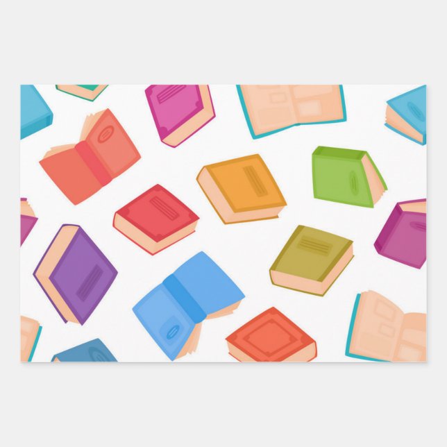 Buchmuster Geschenkpapier Set (Vorderseite)