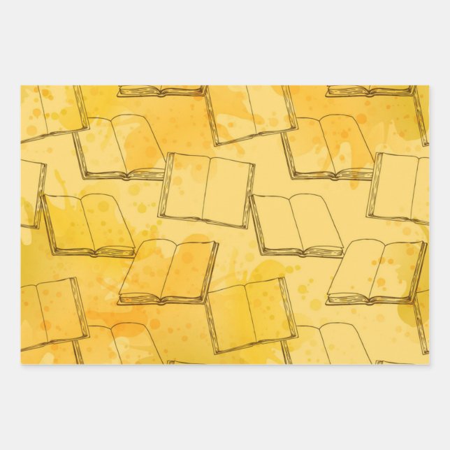 Buchmuster Geschenkpapier Set (Vorderseite)