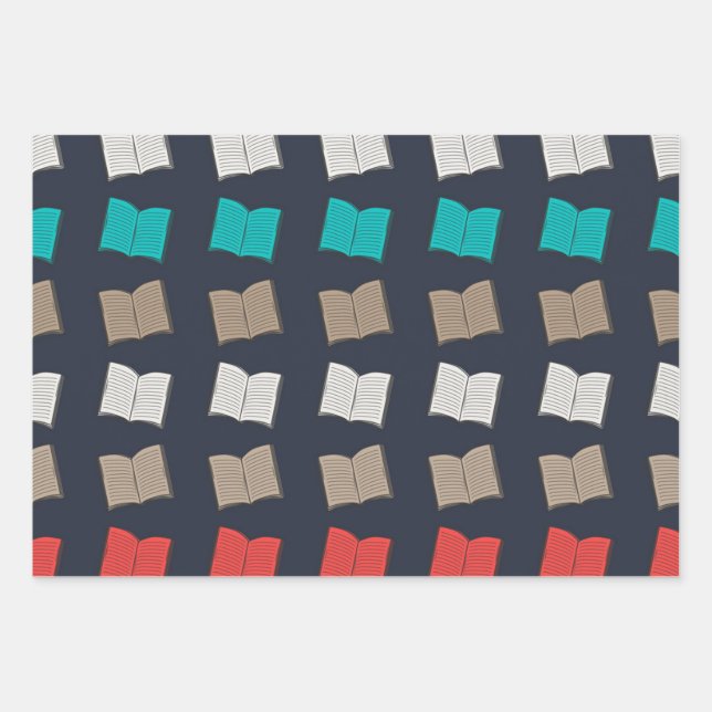 Buchmuster Geschenkpapier Set (Vorderseite)