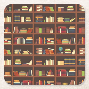 Buchmuster Rechteckiger Pappuntersetzer