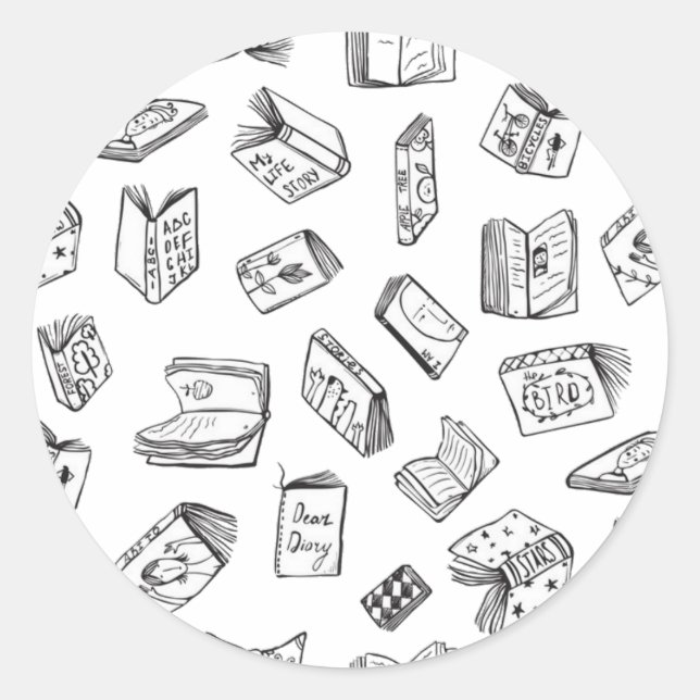 Buchmuster Runder Aufkleber (Vorderseite)