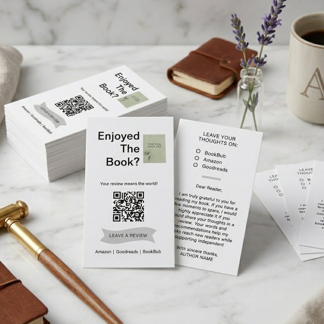Buchrezensionsanfragekarte QR-Code Autor Geschäft  Visitenkarte (Von Creator hochgeladen)