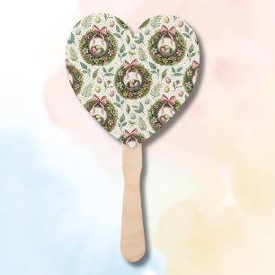 Buchsbaum-Osterkranz rosa Schleife mit Ei Fächer