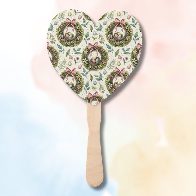 Buchsbaum-Osterkranz rosa Schleife mit Ei Fächer (Von Creator hochgeladen)