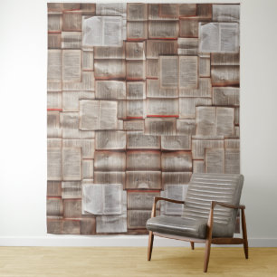 Buchseiten Musterschriftsteller Wand Wandteppich