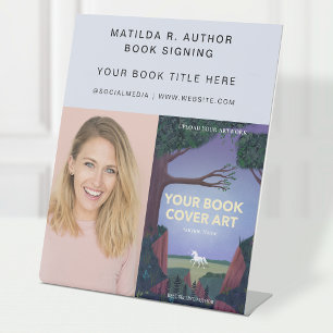 Buchsignierung Autor-Buch-Startaktion Sockelschild