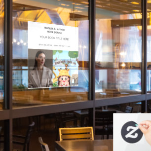 Buchsignierung Autorenbuchlaunch Werbeaktion Fensteraufkleber