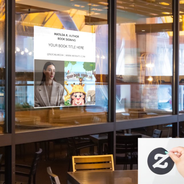 Buchsignierung | Autorenbuchlaunch Werbeaktion Fensteraufkleber (Restaurantfenster)