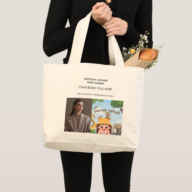Buchsignierung | Autorenbuchlaunch Werbeaktion Jumbo Stoffbeutel (Vorderseite (Produkt))