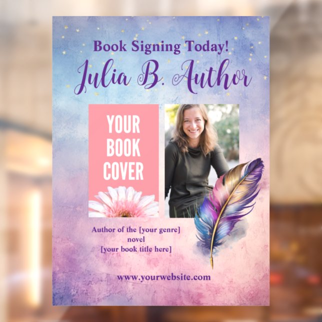 Buchsignierung eines Whimsical Autors Fensteraufkleber (Blatt 2)