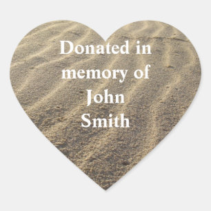 Buchspendensticker Sand Herz-Aufkleber