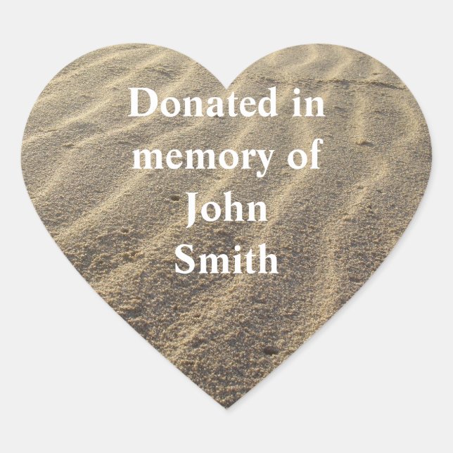 Buchspendensticker Sand Herz-Aufkleber (Vorderseite)