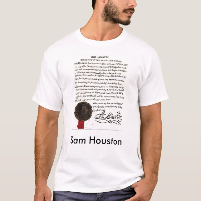Buchstabe 1843 Sams Houston T-Shirt (Vorderseite)