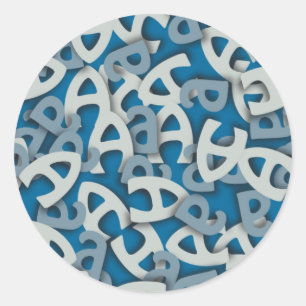 Buchstabe A Blau Runder Aufkleber