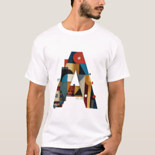 Buchstabe A – Farbblock-Monogramm im Stil der Mitt T-Shirt