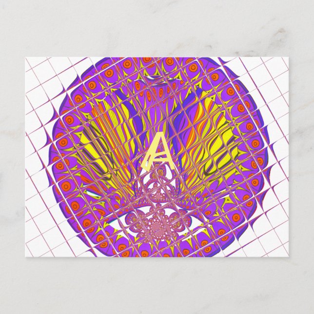 Buchstabe A, Farbige Logo-Textgestaltung Postkarte (Vorderseite)
