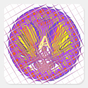 Buchstabe A, farbiges Logo Quadratischer Aufkleber
