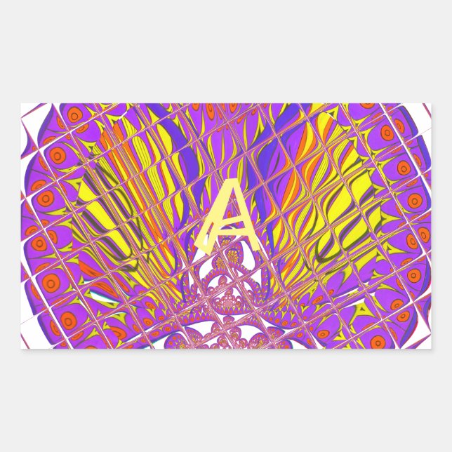 Buchstabe A, farbiges Logo Rechteckiger Aufkleber (Vorderseite)