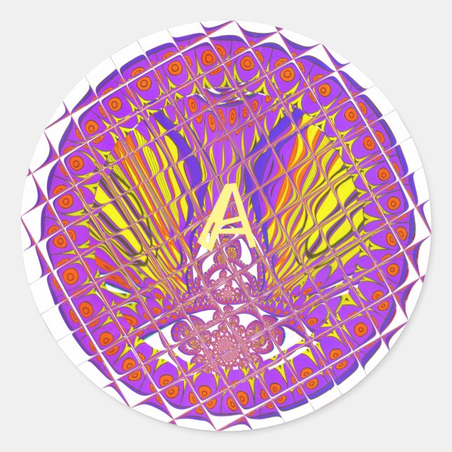 Buchstabe A, farbiges Logo Runder Aufkleber (Vorderseite)