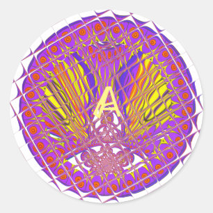 Buchstabe A, farbiges Logo Runder Aufkleber