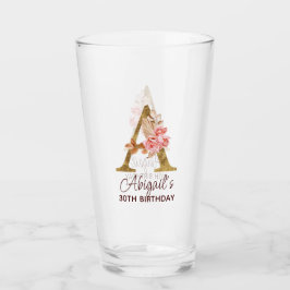 Buchstabe A Gold-Monogramm Blush-Rosen Glas