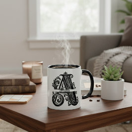 Buchstabe A, Individuelle Name, Mit Monogramm Tass Zweifarbige Tasse