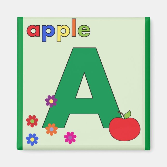Buchstabe A ist für Apple Magnet (Vorne)