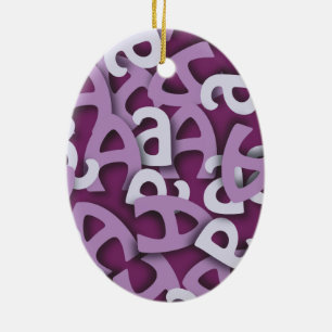 Buchstabe A Lila Keramik Ornament