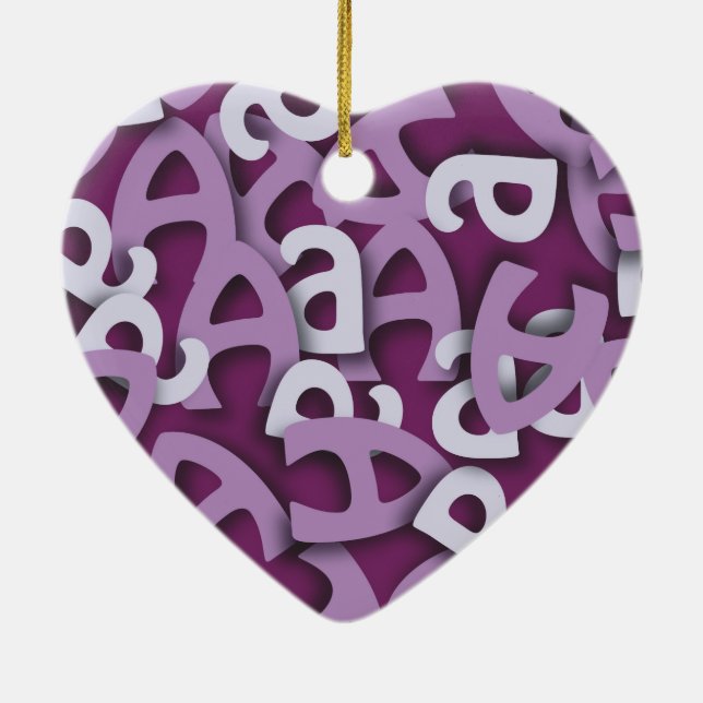 Buchstabe A Lila Keramikornament (Hinten)