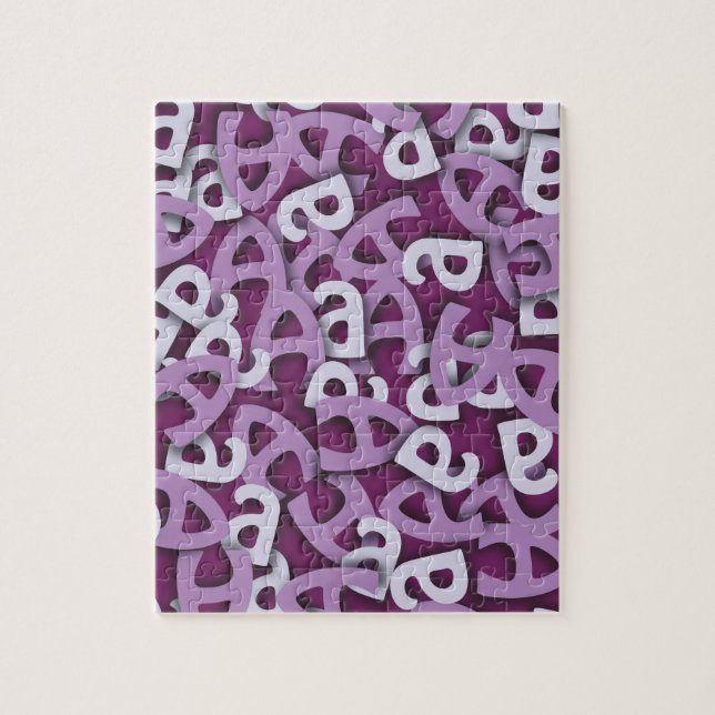 Buchstabe A Lila Puzzle (Vertikal)