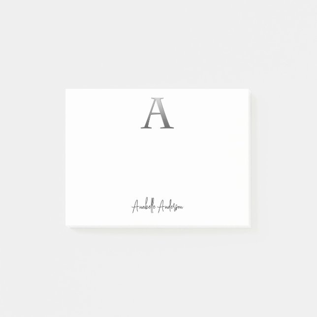 Buchstabe A mit Individuelle Name Post-it Klebezettel (Vorderseite)