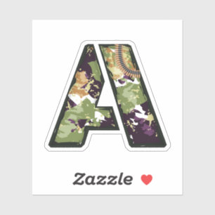 Buchstabe A mit militärischer Tarnung Aufkleber