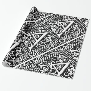 Buchstabe A Mittelalterliches Monogramm Art Nouvea Geschenkpapier