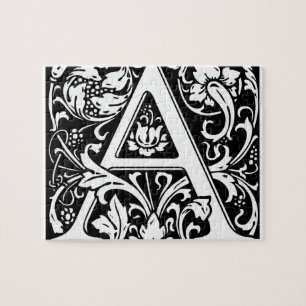 Buchstabe A Mittelalterliches Monogramm Art Nouvea Puzzle