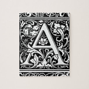 Buchstabe A Mittelalterliches Monogramm Art Nouvea Puzzle